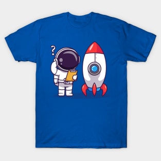 Cute Astronaut Testing Rocket T-Shirt